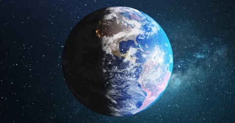 4K Earth From Space Rotating Seamless Loop Stock Footage 234248337