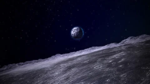 4k Earth View from the Moon Stock Footage 222732888