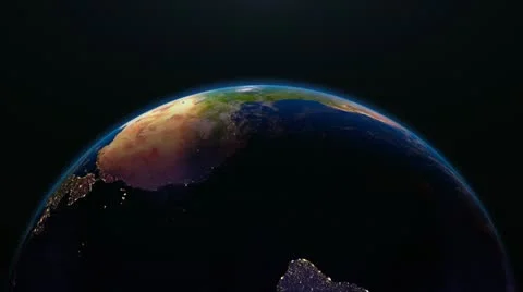4K Earth view from space with night city lights. North, Central and South Americ Stock-Footage 12012063