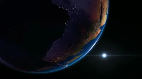 4K Earth view from space with night city lights. South America. Stock Footage 12013354