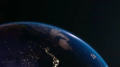 4K Earth view from space with night city lights. Asia. Stock Footage 12038514