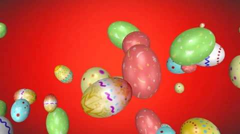 4K Easter eggs flying towards camera. Stock Footage 35318483