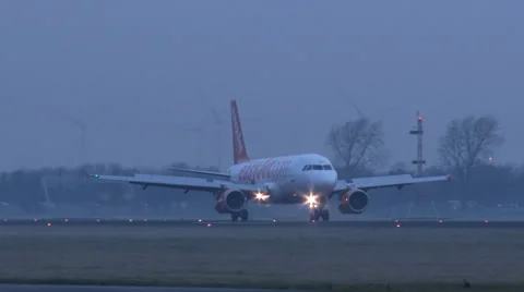 4K Easyjet in the evening Stock Footage 37677212