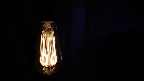 4K Edison Light Bulb Turning On and Off Stock Footage 102349202