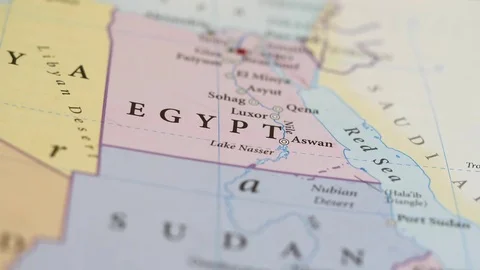 4K Egypt on Map Closeup Stock Footage 74593541