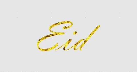 4K Eid golden hand writer text with light motion animation in an alpha channel. Stock Footage 277567908