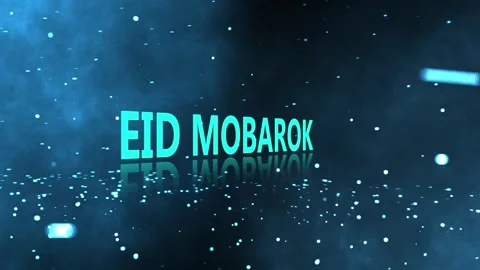 4k eid mobarok Text Reveal Animation with Colorful Glow Stroke Effect Blue .. Stock Footage 332582365