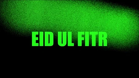 4K Eid Ul Fitr Text Reveal with Green Particle Dust on Black Background 스톡 동영상 328102999