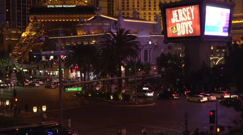 4K: The Eiffel Tower Takes Point in the Las Vegas Strip Skyline Video stock 63108294