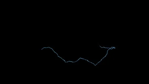 4K Electric Arc Discharge Plasma Bolt VFX Overlay on Black Background Stock-Footage 341461669