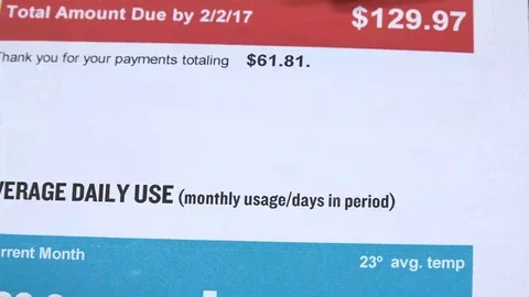 4k Electric bill statement - Energy expense and finance concept Stock Footage 72249259