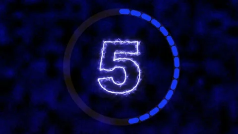 4K Electric Blue 10 to 1 Countdown Timer with Circular Ring Vídeos de archivo 340465797