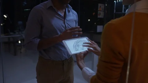 4K Electronics engineering team building robot with 3D printed components Stock Footage 73844466