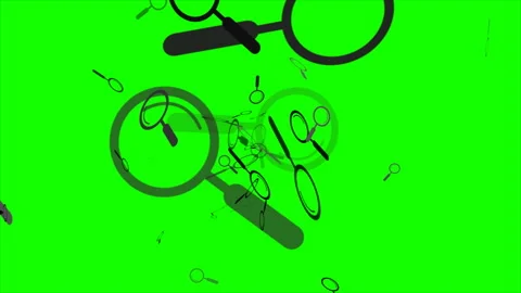 4k elements on green screen, particles like magnifying glass flying forward Video stock 253435339