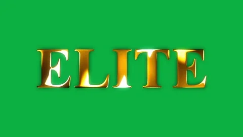 4k elite text gold effect animation with green screen	 Stock Footage 263332439