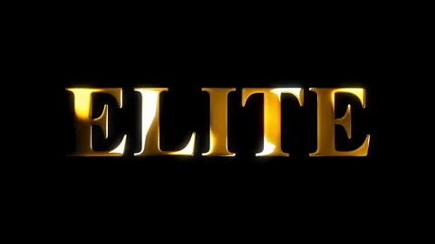 4k elite text gold effect animation with black screen Stock Footage 263332456