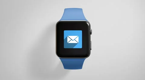 4k - Email icon on smart watch Stock Footage 62535729