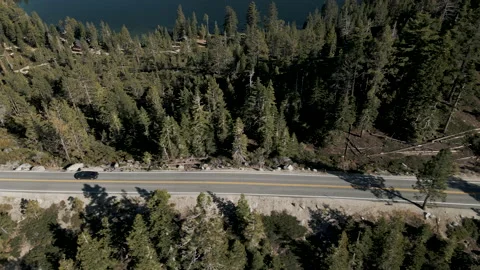 4K Emerald Bay Road Cascade Lake footage Stock Footage 133756959