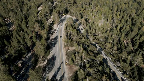 4K Emerald Bay Road mountain road footage Stock Footage 133757090