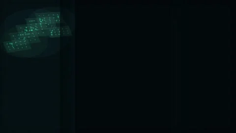 4K Emerald Digital Data Panels Background with Network Nodes and Copy Space Stock Footage 336221296