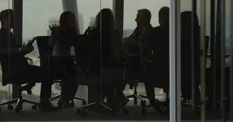 4K Emotional business team arguing in boardroom meeting in city office Stock Footage