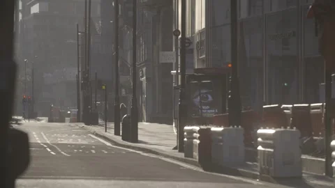 4K EMPTY CENTRAL LONDON STREETS LOCKDOWN / OXFORD CIRCUS / OXFORD STREET Stock Footage 286215579