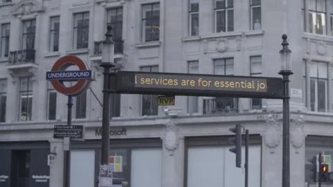 4K EMPTY CENTRAL LONDON STREETS LOCKDOWN / OXFORD CIRCUS / TUBE Stock Footage 286216285