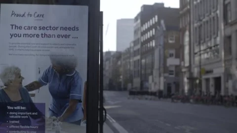 4K EMPTY CENTRAL LONDON STREETS LOCKDOWN / SUNNY / BLUE SKIES Stock Footage 286216824