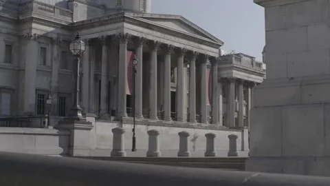 4K EMPTY CENTRAL LONDON STREETS LOCKDOWN / NATIONAL GALLERY / TRAFALGAR SQUARE / Stock Footage 286217240