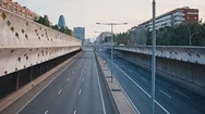 4K Empty Highway In Barcelona, Spain, During Coronavirus Pandemic In April 2020 Stock Footage