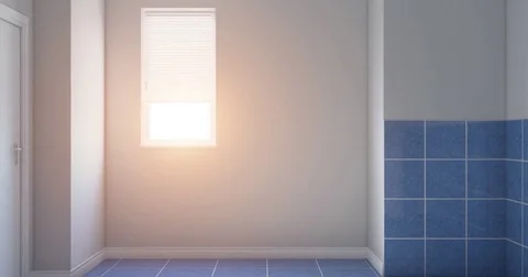 4k. Empty interior. Bright new bathroom room Vídeo Stock 83655840