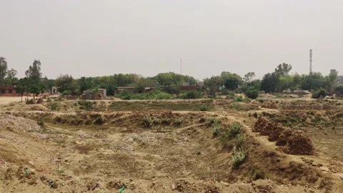 4K Empty ponds in rural vilage Stock Footage 154485381