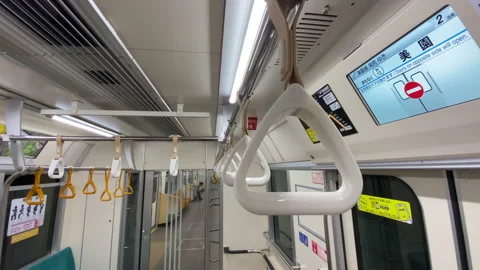 4K Empty Train Cabin in Sapporo, Hokkaido 2021 June Stock Footage 155328879