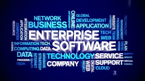 4k Enterprise Software Animated Tag Word Cloud,Text Animation seamless loop. Video stock 151820879