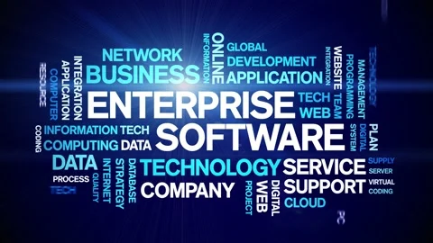 4k Enterprise Software Animated Tag Word Cloud,Text Animation seamless loop. Video stock 151821501
