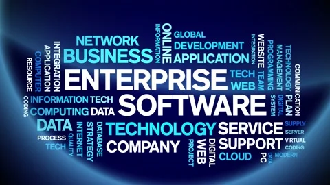 4k Enterprise Software Animated Tag Word Cloud,Text Animation seamless loop. Video stock 151823991