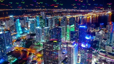 4K Epic Aerial Motion Timelapse Of  technology city Stock Footage