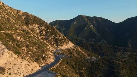 4k Epic drone along mountain highway Video stock 97091119