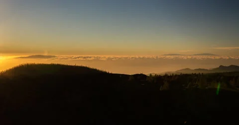 4K Epic sunset on tenerife at the pico del teide volcano Stock Footage