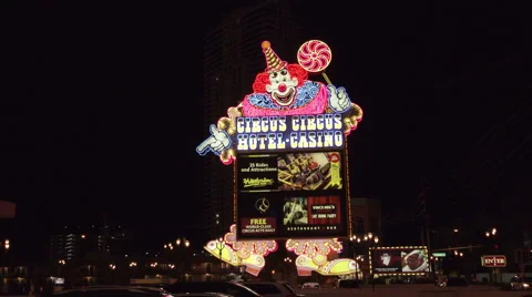 4k ES: The Circus Circus Hotel &amp; Casino on the Las Vegas Strip - Circa 2016 Stock Footage 64564626