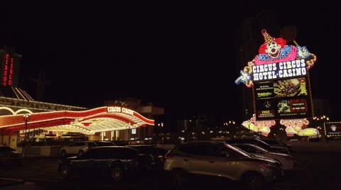 4k ES: The Circus Circus Hotel &amp; Casino on the Las Vegas Strip - Circa 2016 Stock Footage 64564968