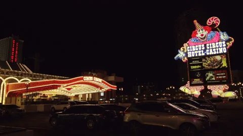 4k ES: The Circus Circus Hotel &amp; Casino on the Las Vegas Strip - Circa 2016 Stock Footage 64564982