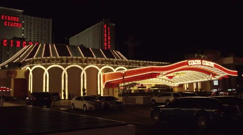 4k ES: The Circus Circus Hotel &amp; Casino on the Las Vegas Strip - Circa 2016 Stock Footage 64565192