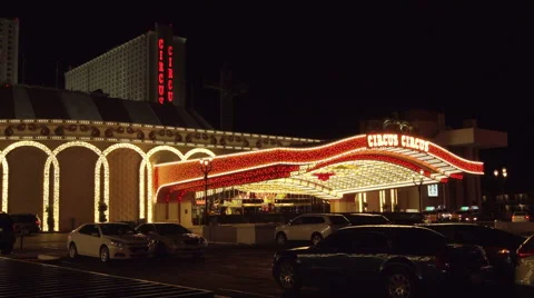 4k ES: The Circus Circus Hotel &amp; Casino on the Las Vegas Strip - Circa 2016 Stock Footage 64565243