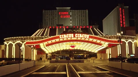 4k ES: The Circus Circus Hotel &amp; Casino on the Las Vegas Strip - Circa 2016 Stock Footage 64565661