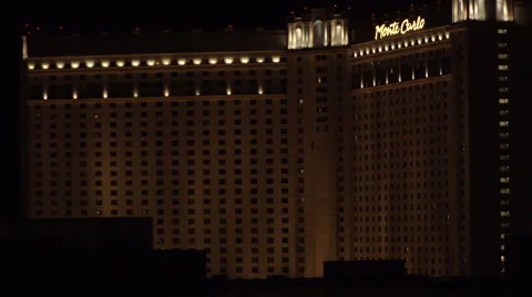 4K ES: Las Vegas Skyline Features The Monte Carlo Hotel Stock Footage 64561663
