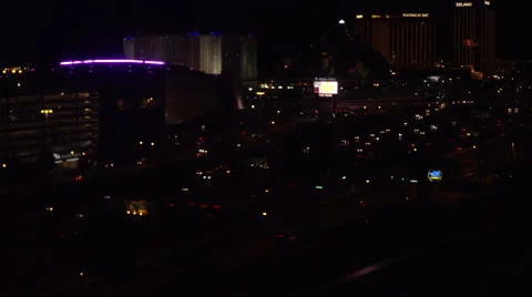4K ES: Traffic Flows Along I-15 Through the Heart of Las Vegas Stock-Footage 64561424
