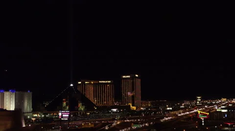 4K ES: Traffic Flows Along I-15 Through the Heart of Las Vegas Stock Footage 64563523