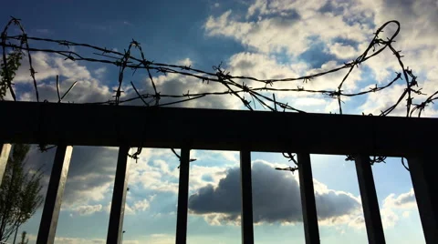 4k escape asylum border Stock Footage 63926762