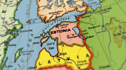 4k Estonia On World Map Stock Footage 92696282